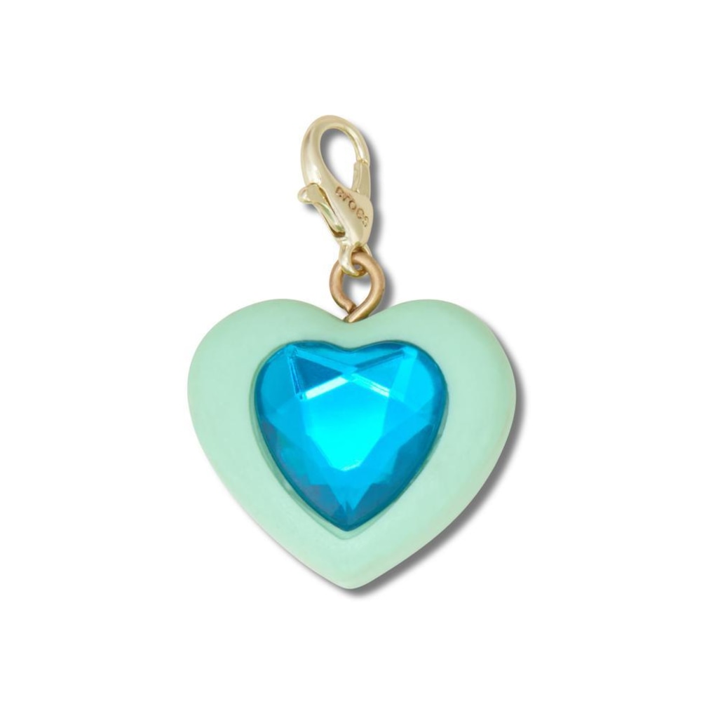 Jibbitz Crocs Pingente de Coração Azul com Gema