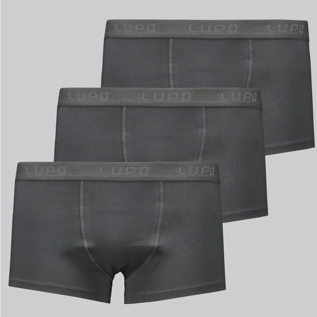 Kit de 3 Cuecas Lupo Algodão Com Elastano Masculino