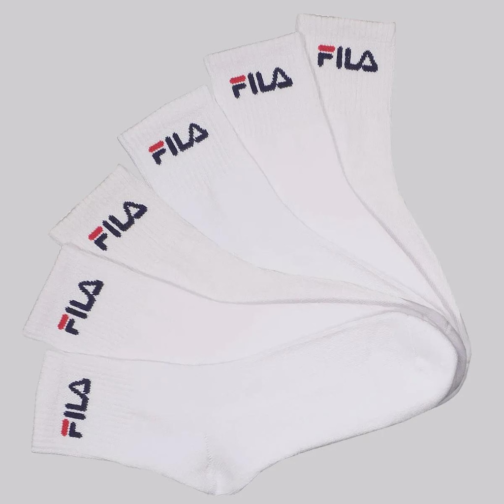 Kit Meia Fila 6 Pares Cano Médio Unissex