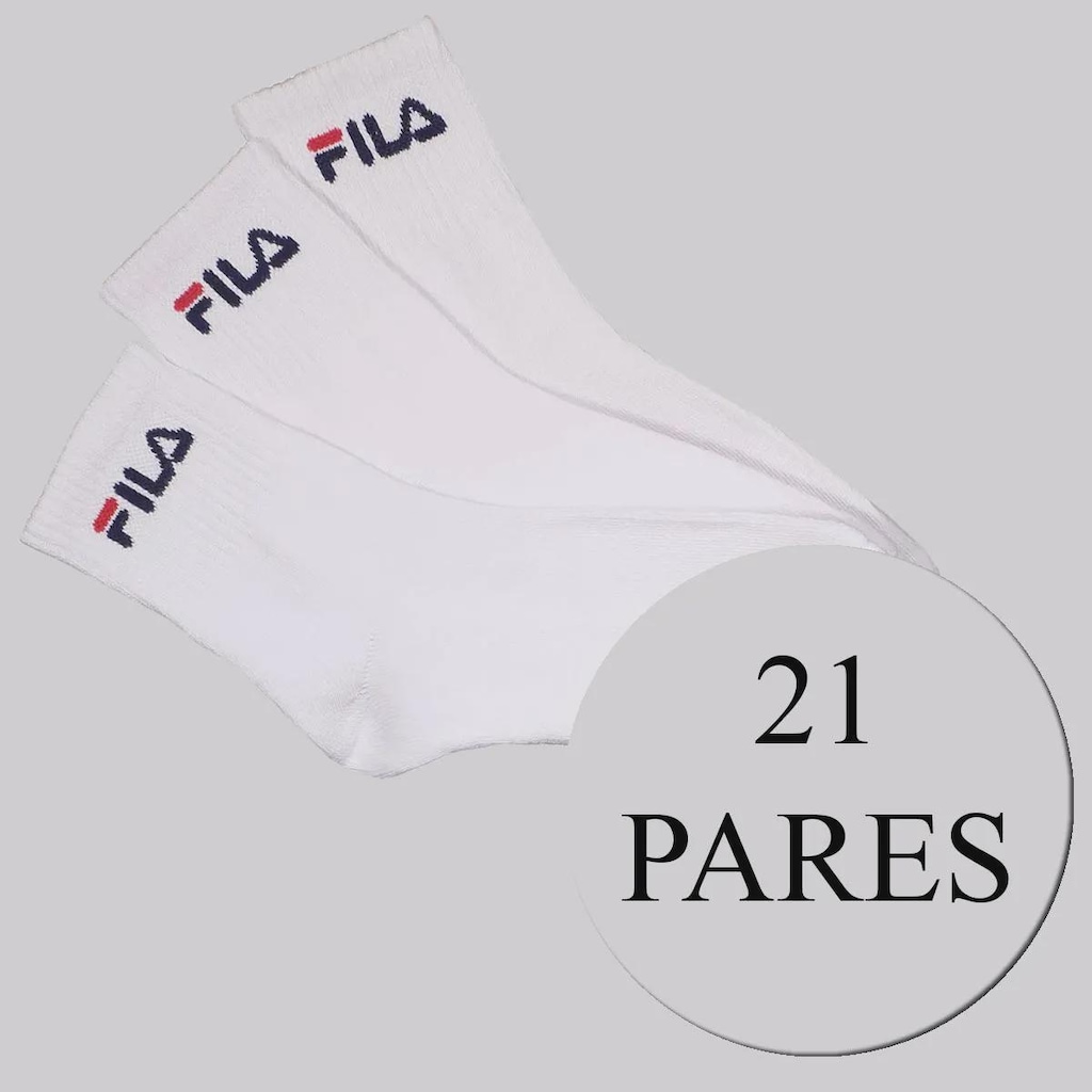 Kit Meia Fila 21 Pares Cano Médio Unissex