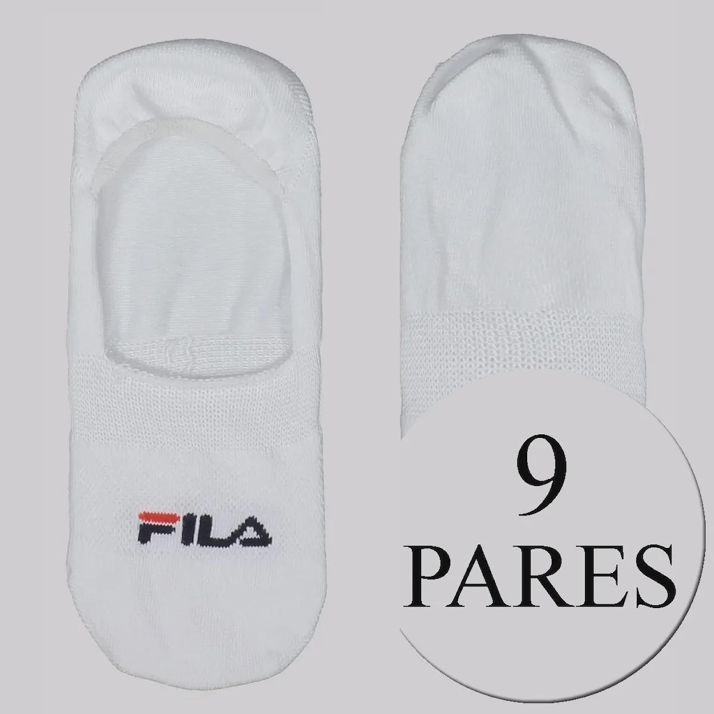 Kit Meia Fila 9 Pares Cano Invisível Unissex