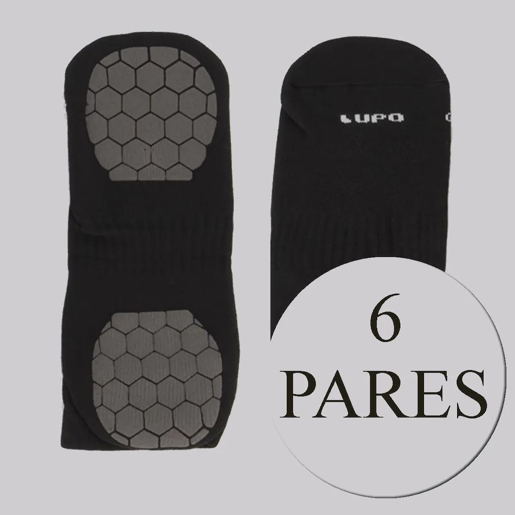 Kit 6 Pares de Meia Lupo Performace Antiderrapante Unissex