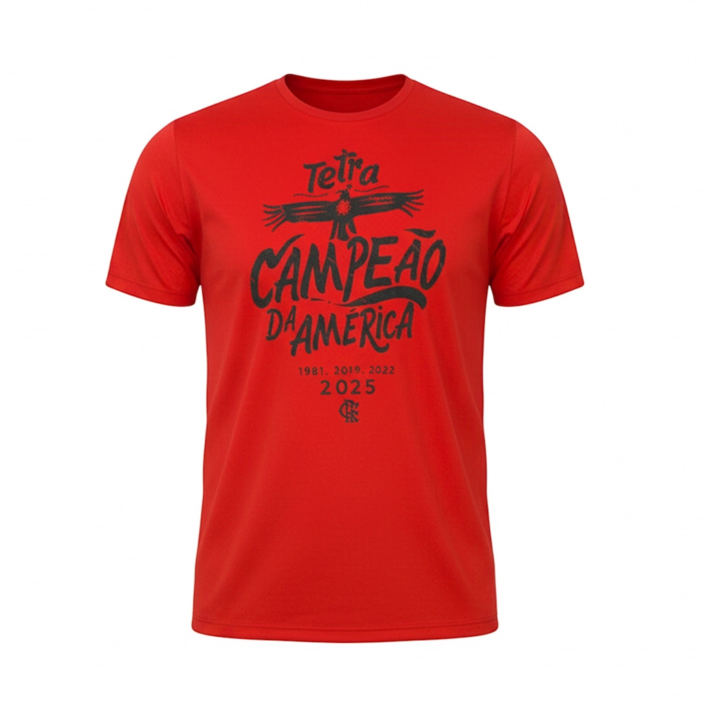 Camisa Do Flamengo Tetra Libertadores 2025 Campeão Da América Braziline - Masculino