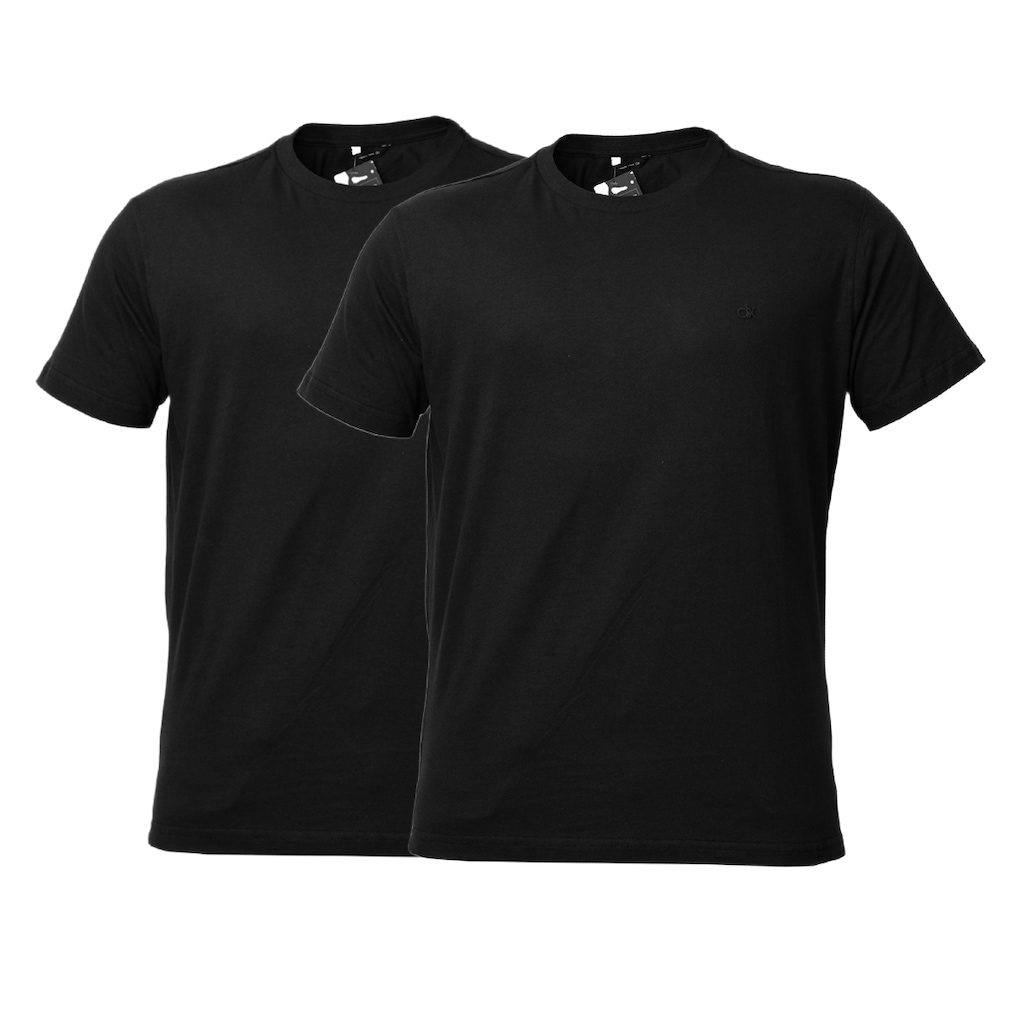 Kit 2 Camisetas Casuais Algodão Bordado Preto Dx Essentials - Masculino