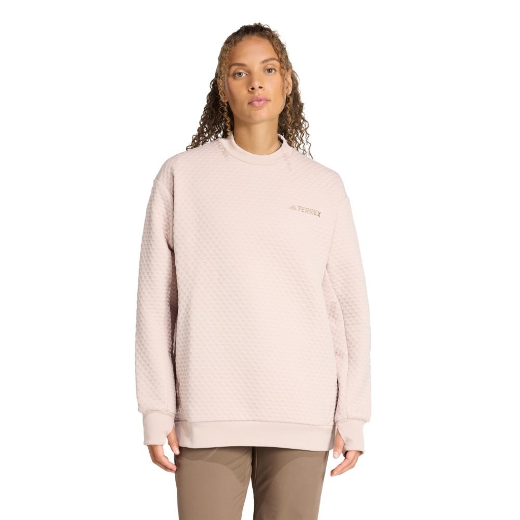 Blusão de Moletom Crewneck Terrex Xploric Adidas Feminino - Foto 1