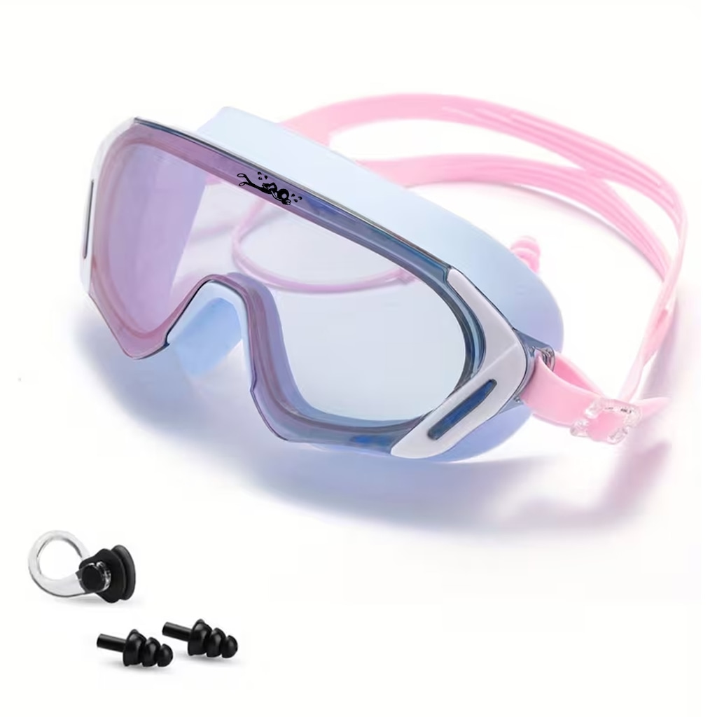 Kit Mascara de Natação Gold Sports Pacific Swin Polarizada 15.0 HD + Clip Nasal E Ear Plug