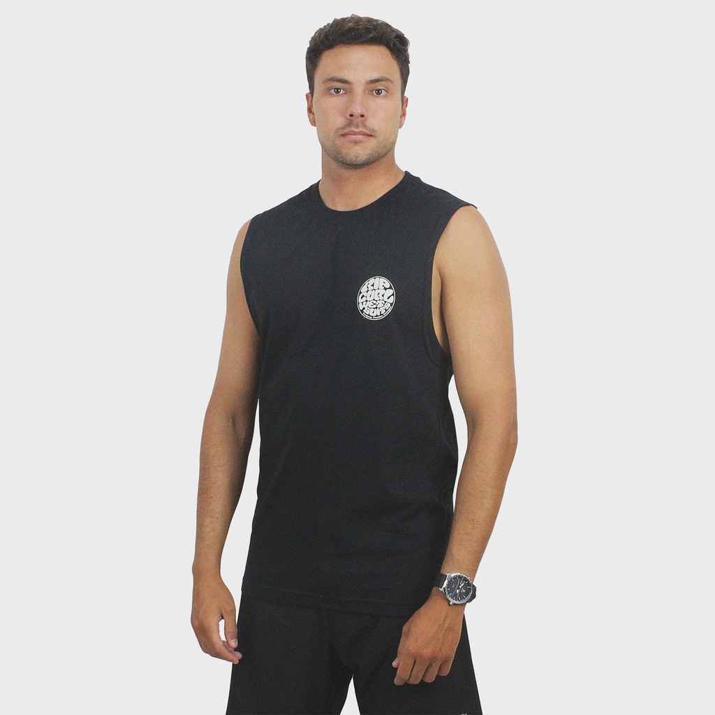 Regata Rip Curl Front Wettie Muscle Black Masculina