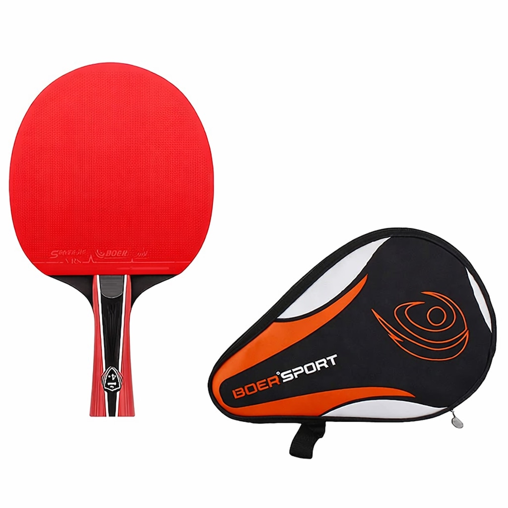 Kit Tênis de Mesa Boer 4.0 Series Carbon com Raquete 4 Estrelas e Bolsa de Transporte