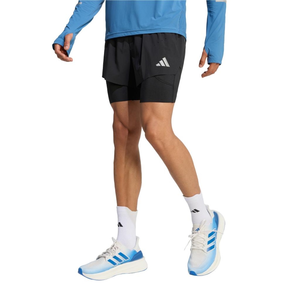 Short adidas adi365 Climacool+ 2 em 1 com 4 bolsos Masculino