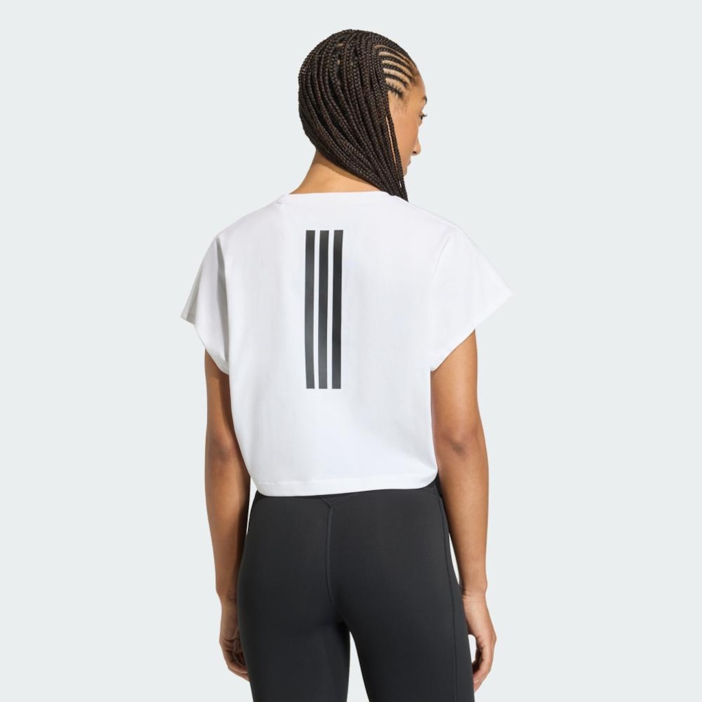Imagem 3 do produto Camiseta Regata adidas Cortada Boxy Power Workout Três Listras Feminina