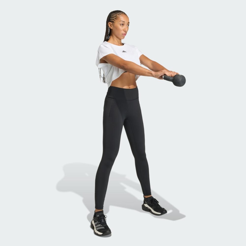 Imagem 4 do produto Camiseta Regata adidas Cortada Boxy Power Workout Três Listras Feminina