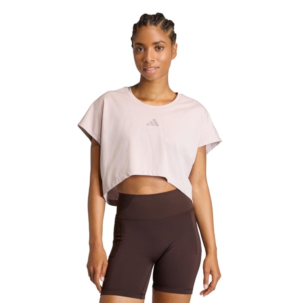 Camiseta Regata adidas Cortada Boxy Power Workout Três Listras Feminina