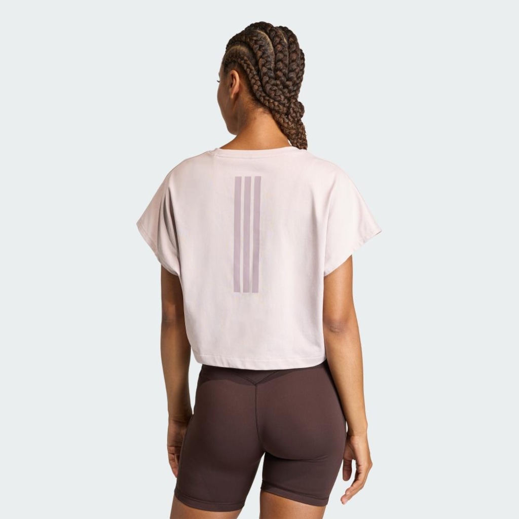 Imagem 3 do produto Camiseta Regata adidas Cortada Boxy Power Workout Três Listras Feminina