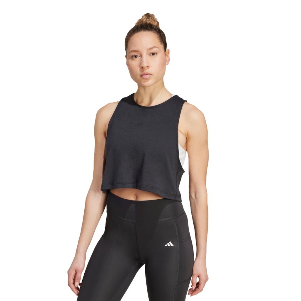 Camiseta Regata Cropped adidas Yoga Essentials Feminina