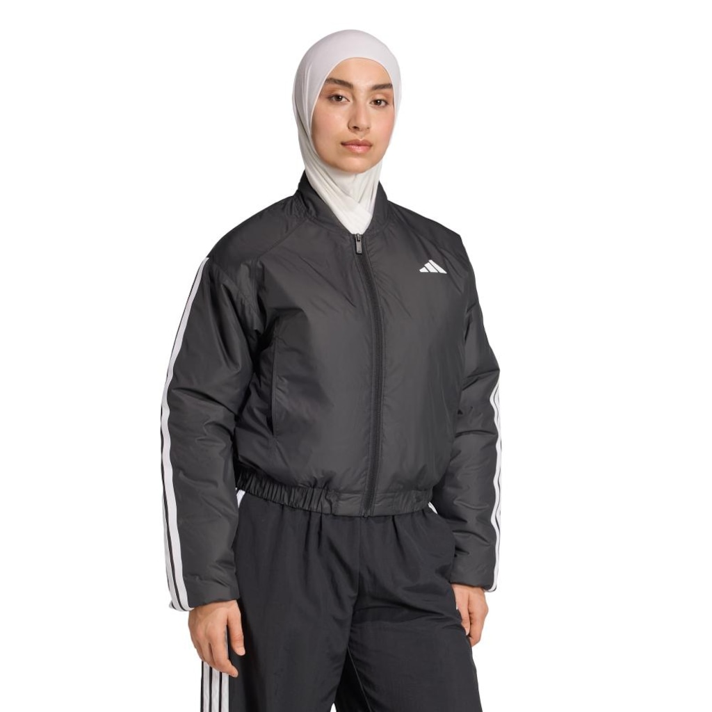 Jaqueta adidas Bomber Insulated Essentials CLIMAWARM Três Listras Feminina