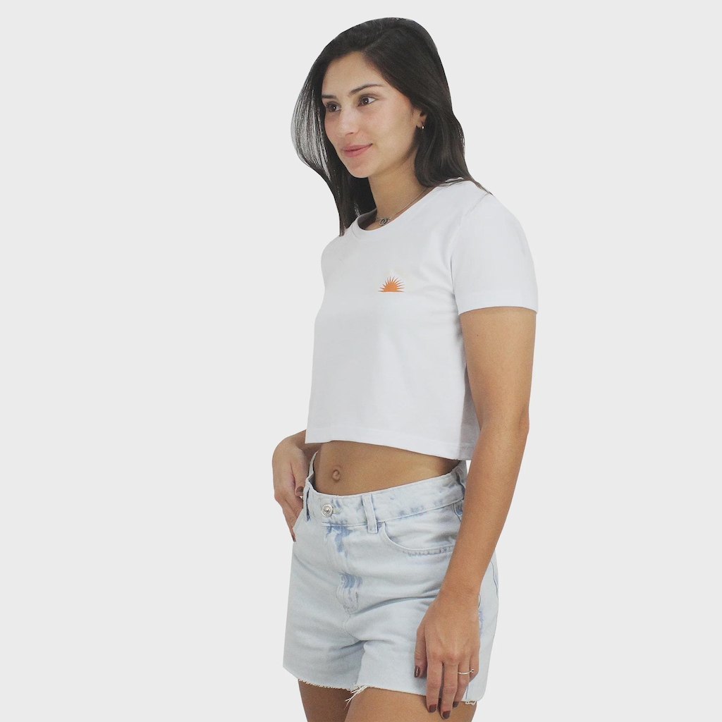Camiseta Cropped Hang Loose Summer Feminino
