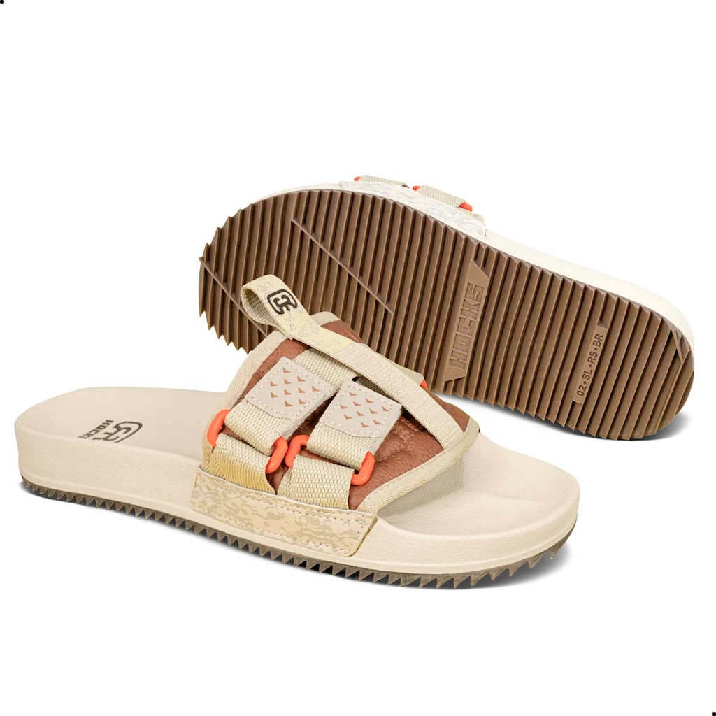 Chinelo Slide Hocks Shiba Cream Nuts Unissex