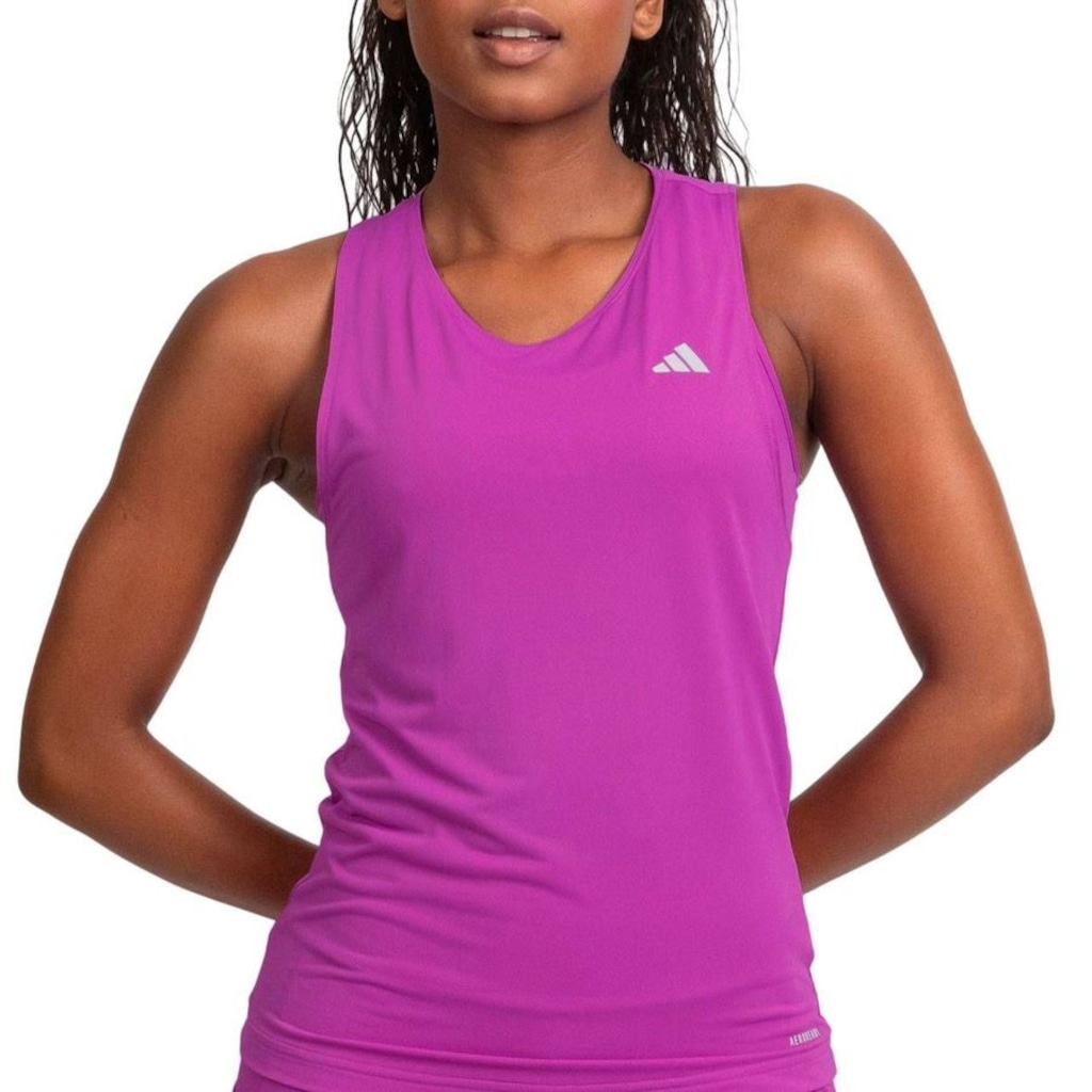 Camiseta Regata adidas Own The Run 3 Listras Feminina