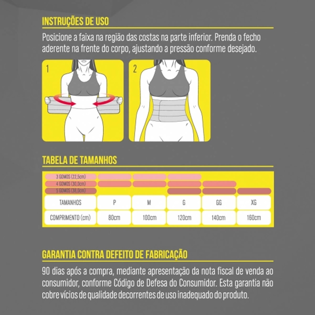 Imagem 4 do produto Faixa Elástica Abdominal 5 Gomos GG Kestal