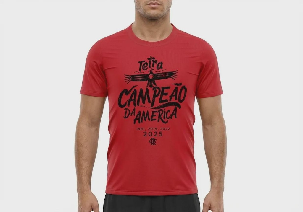 Camiseta Do Flamengo Braziline Comemorativa Tetra Libertadores - Masculino
