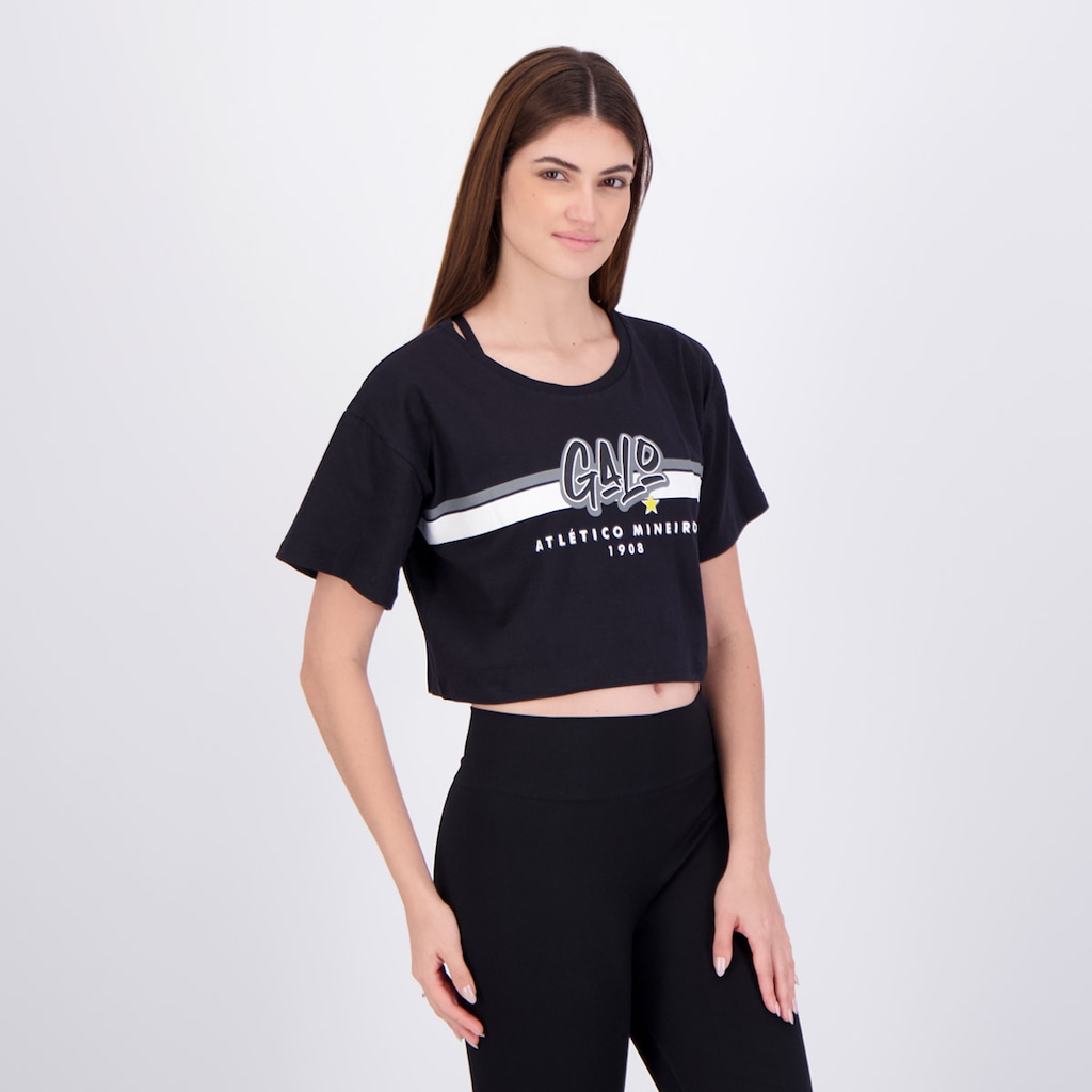 Imagem 2 do produto Camiseta Cropped Atlético Mineiro Academy Feminino