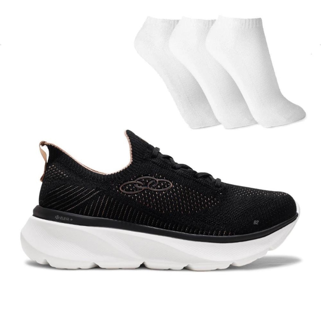 Kit Tênis Feminino Olympikus Esportivo + 3 Pares de Meias