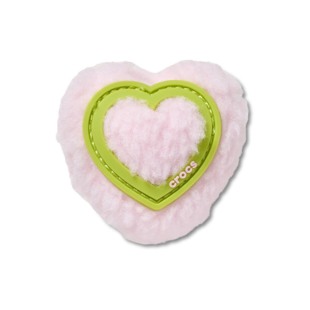 Jibbitz Crocs Coração Rosa de Pelúcia