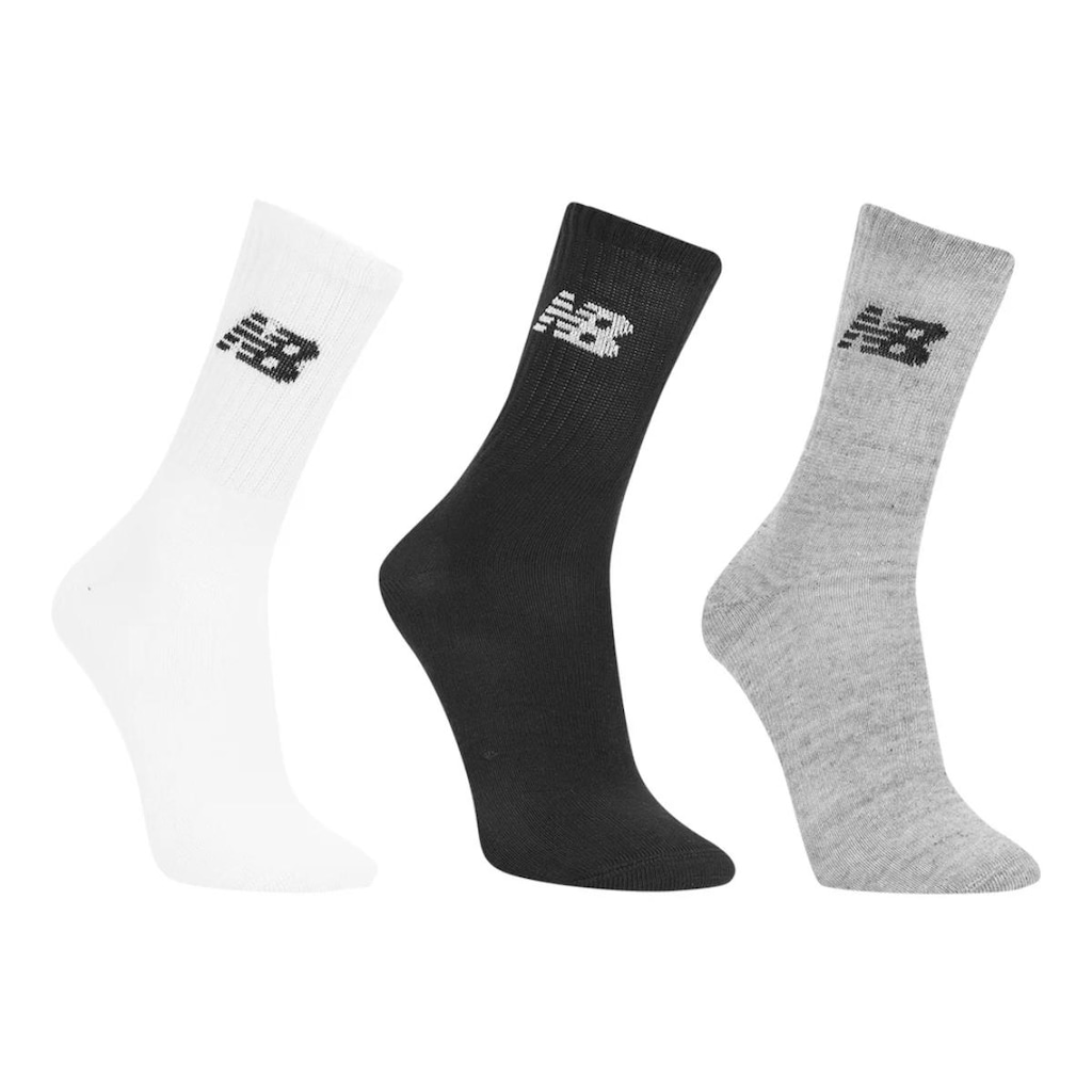 Kit Meia Cano Alto New Balance Logo 3 Pares - Unissex