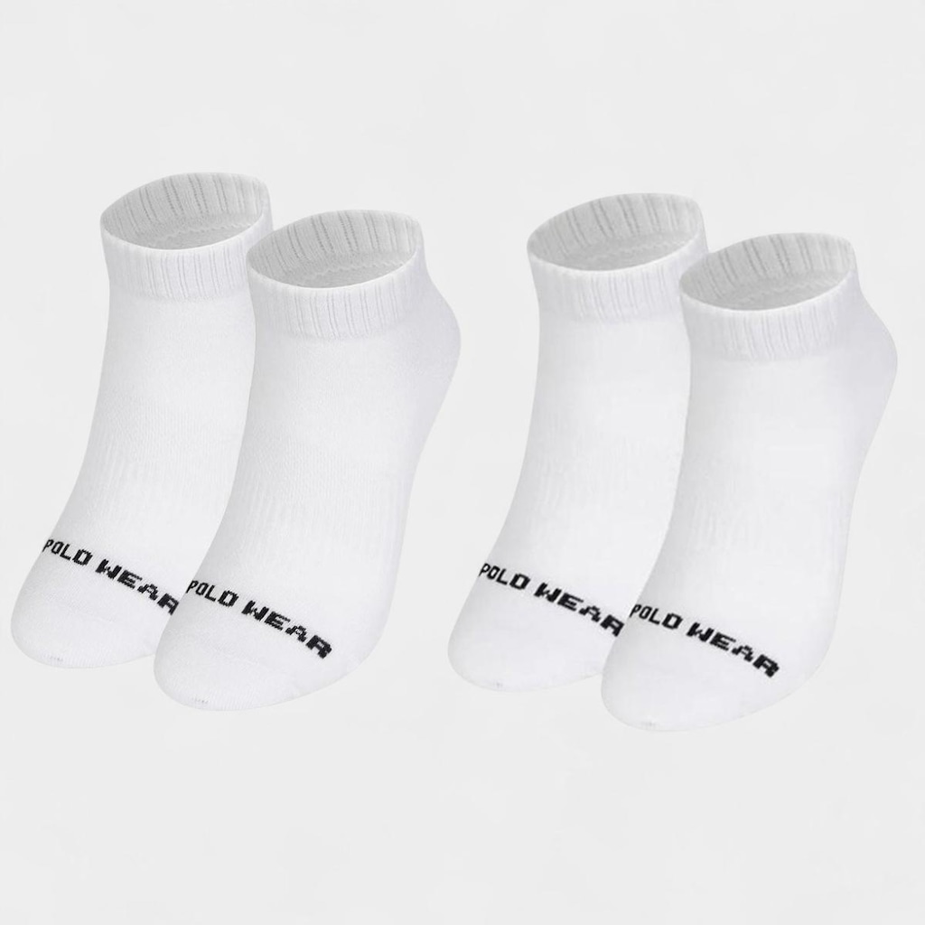 Meia Cano Curto Polo Wear Atoalhada - 2 pares - Unissex