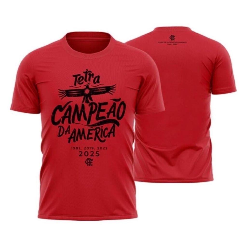 Imagem 2 do produto Camiseta Flamengo Comemorativa Tetra Libertadores Braziline Masculina