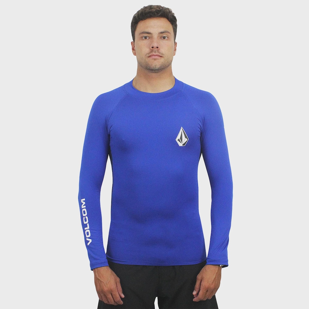 Imagem 2 do produto Camiseta de Lycra Volcom Lido Solid Blue - Masculina
