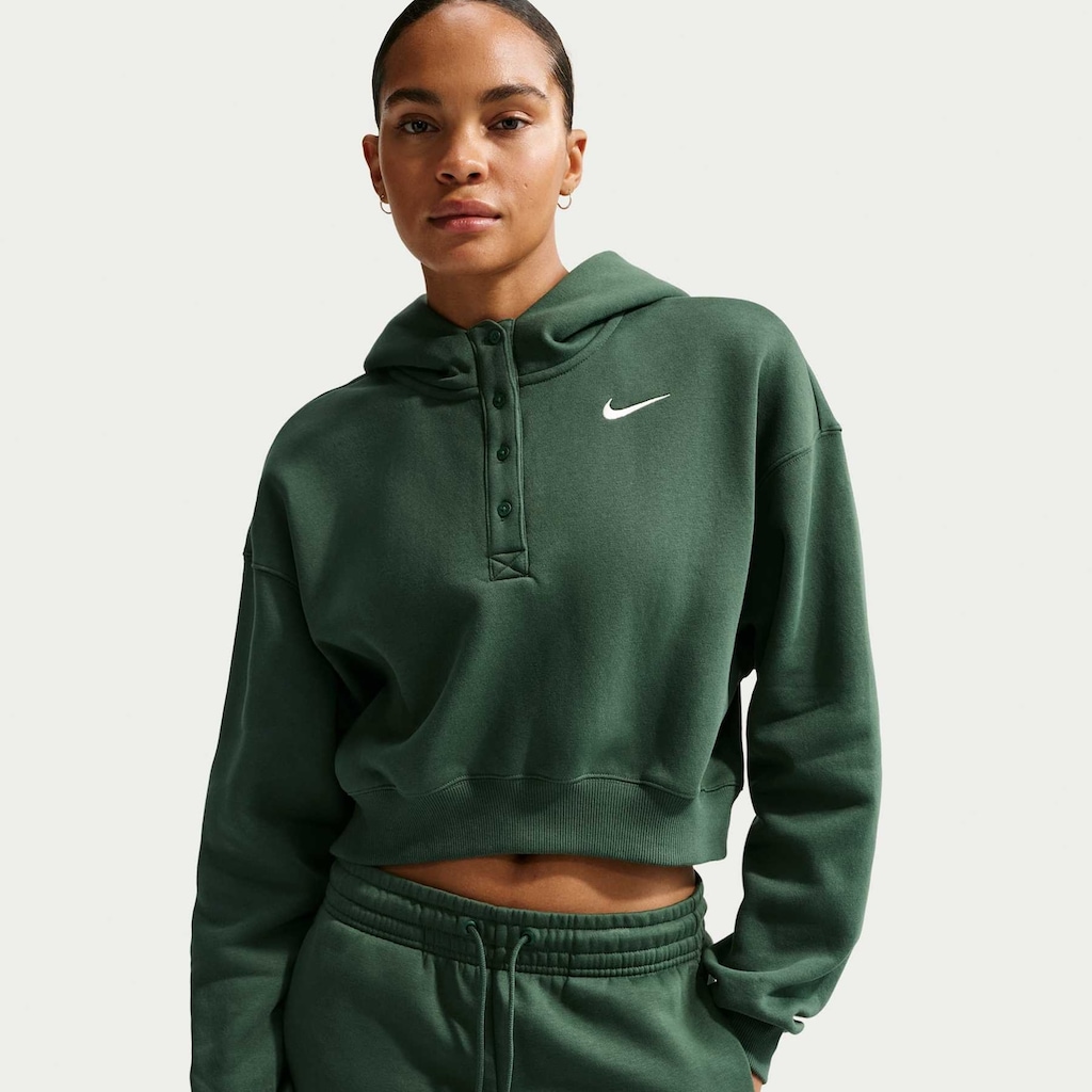 Blusão Cropped Nike Sportswear Phoenix Fleece Oversized Feminino