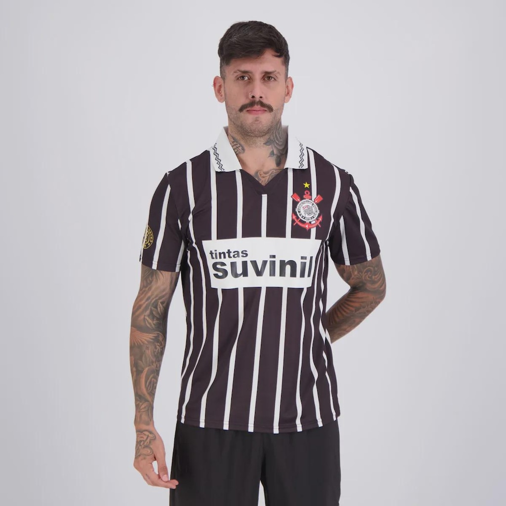 Camisa Corinthians Retrô 1995 Listrada Masculina