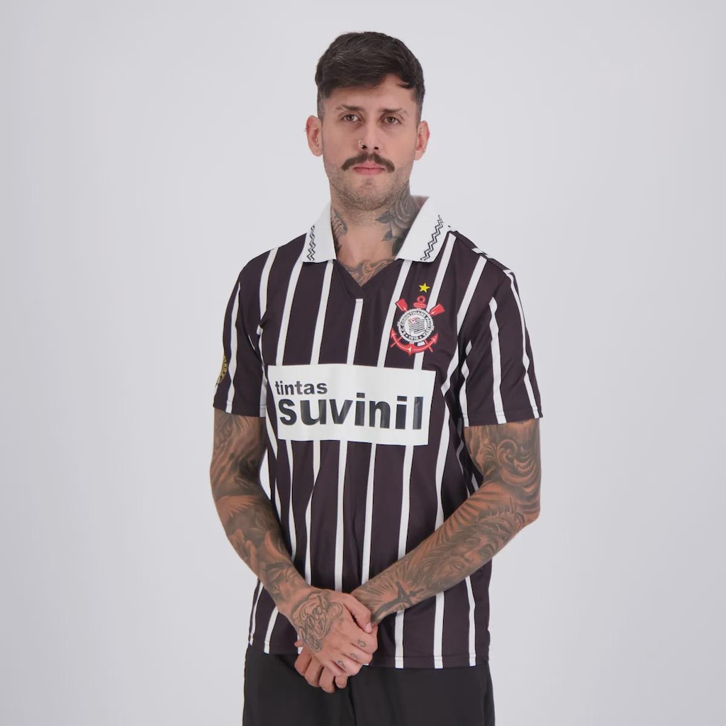 Imagem 3 do produto Camisa Corinthians Retrô 1995 Listrada Masculina