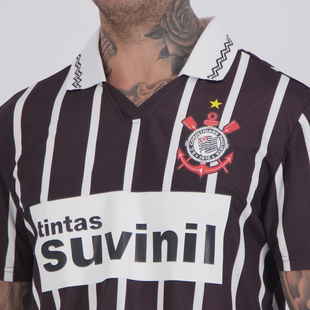 Imagem 5 do produto Camisa Corinthians Retrô 1995 Listrada Masculina