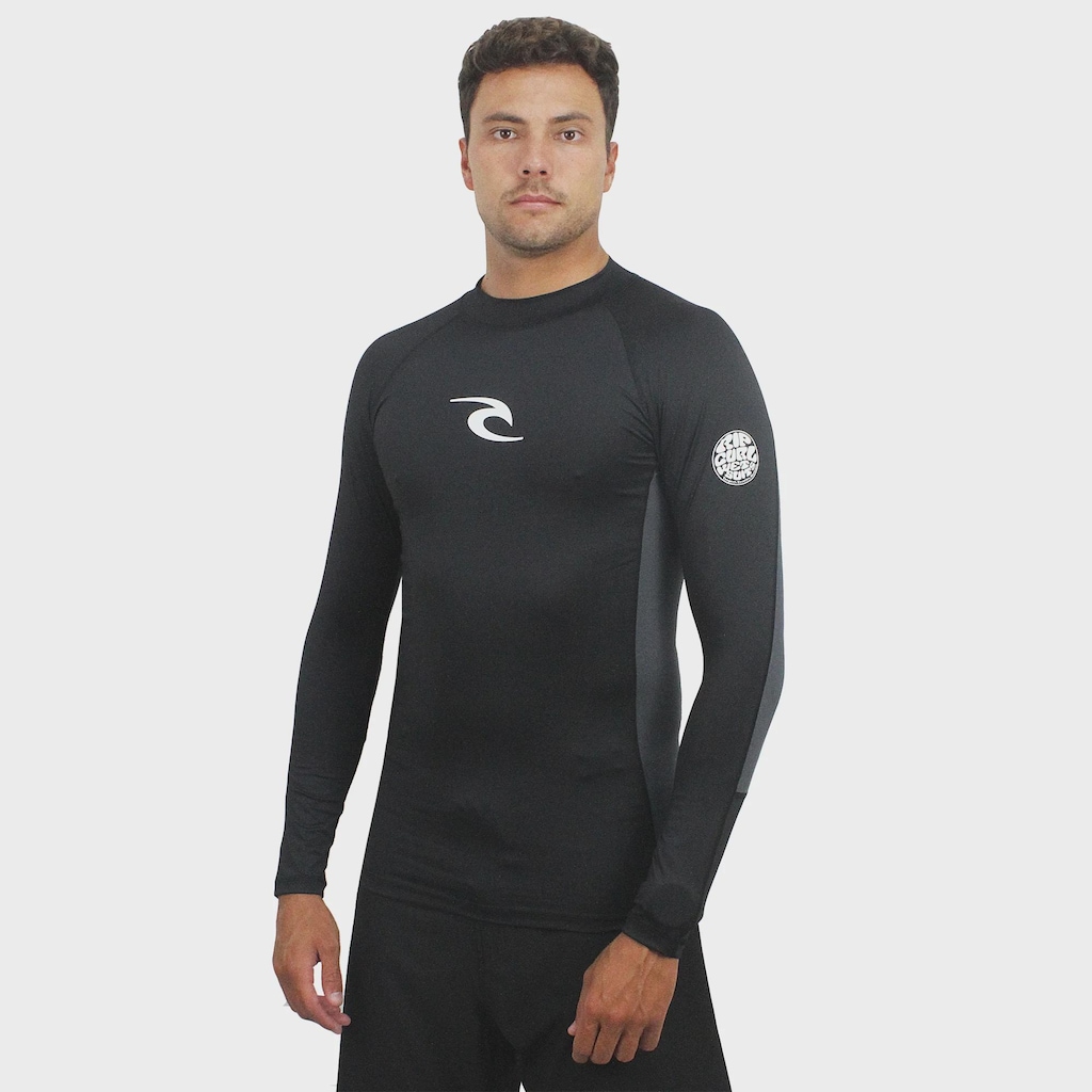 Camiseta UV Rip Curl Waves UPF Perf Black Importada Masculina