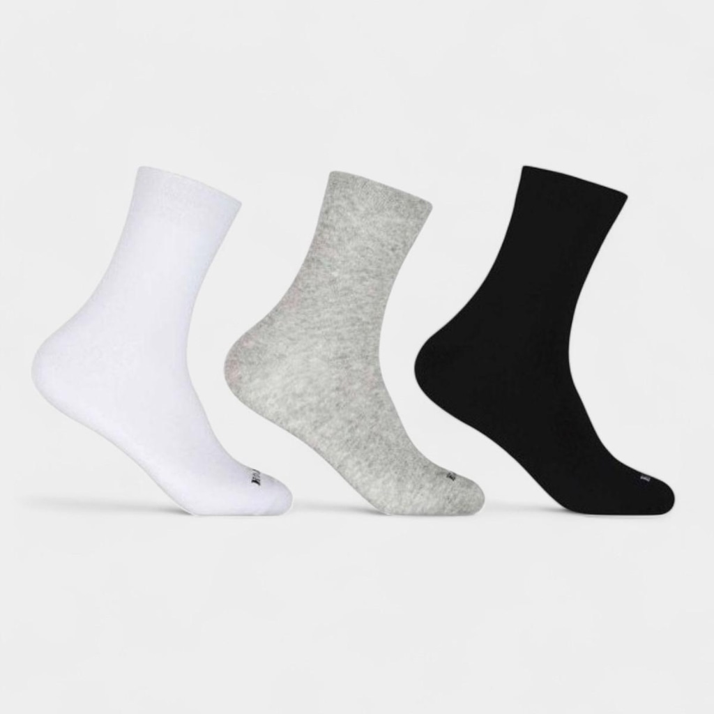 Kit Meias Hoahi Cano Médio com 3 Pares - Adulto