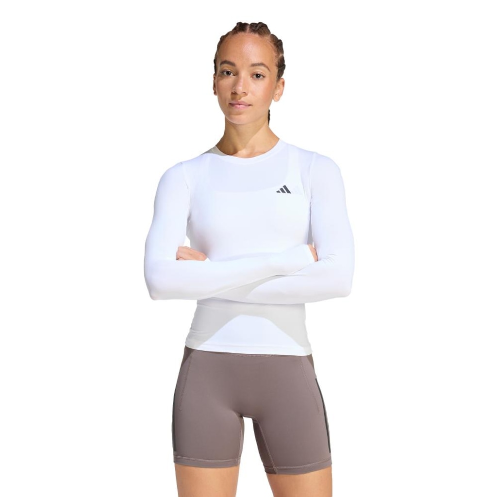 Camiseta adidas Manga Longa Power Essentials Workout Contour Feminina