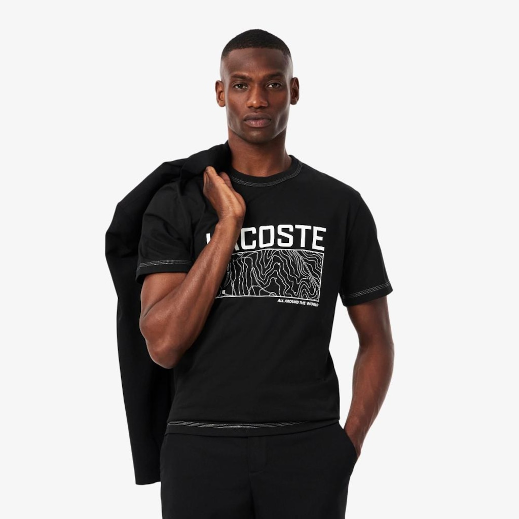Camiseta Lacoste Masculina Estampa Central - Coleção Sazonal