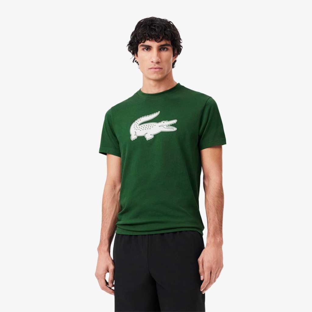 Camiseta Esportiva de Algodão Ultra Dry com Logo Lacoste Masculina