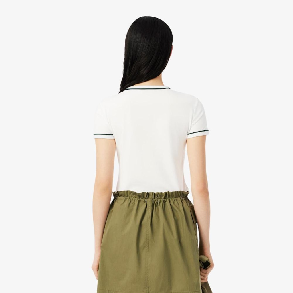 Imagem 3 do produto Camiseta de Malha com Acabamento Contrastante Lacoste Feminina