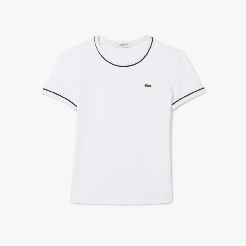 Imagem 4 do produto Camiseta de Malha com Acabamento Contrastante Lacoste Feminina