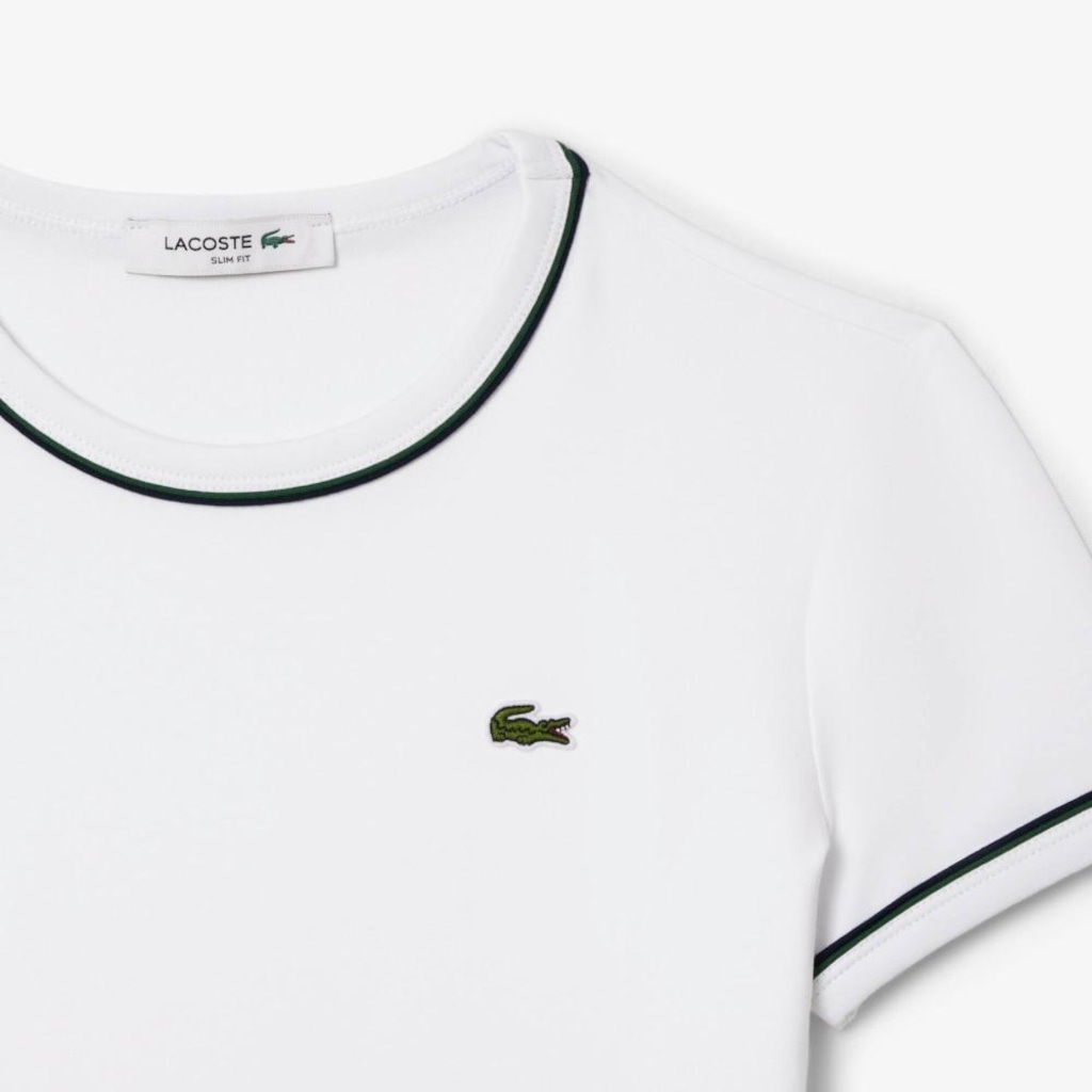 Imagem 5 do produto Camiseta de Malha com Acabamento Contrastante Lacoste Feminina