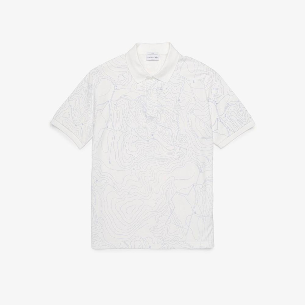 Camisa Polo de Piqué Estampado em Modelagem Solta Lacoste Masculina