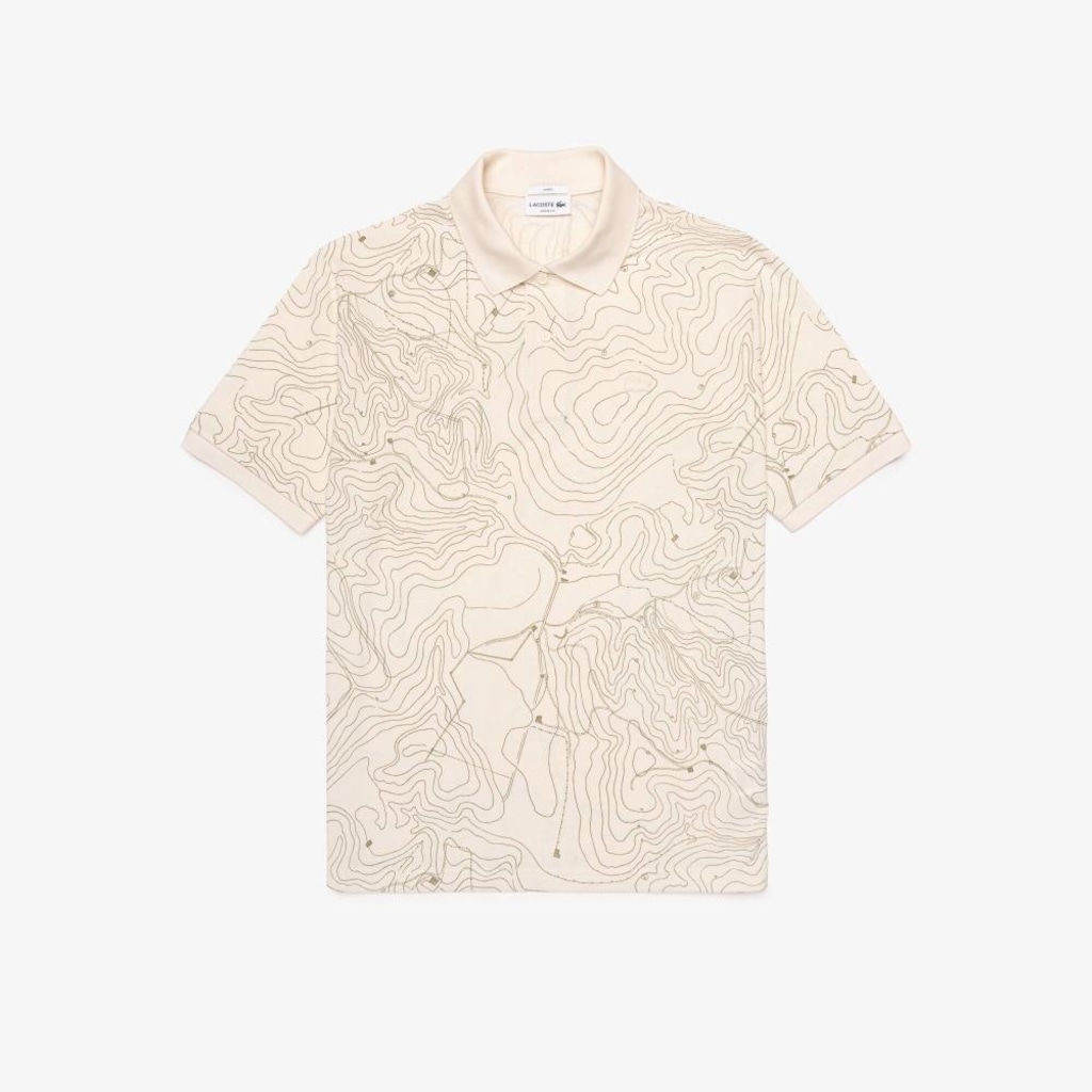 Camisa Polo de Piqué Estampado em Modelagem Solta Lacoste Masculina