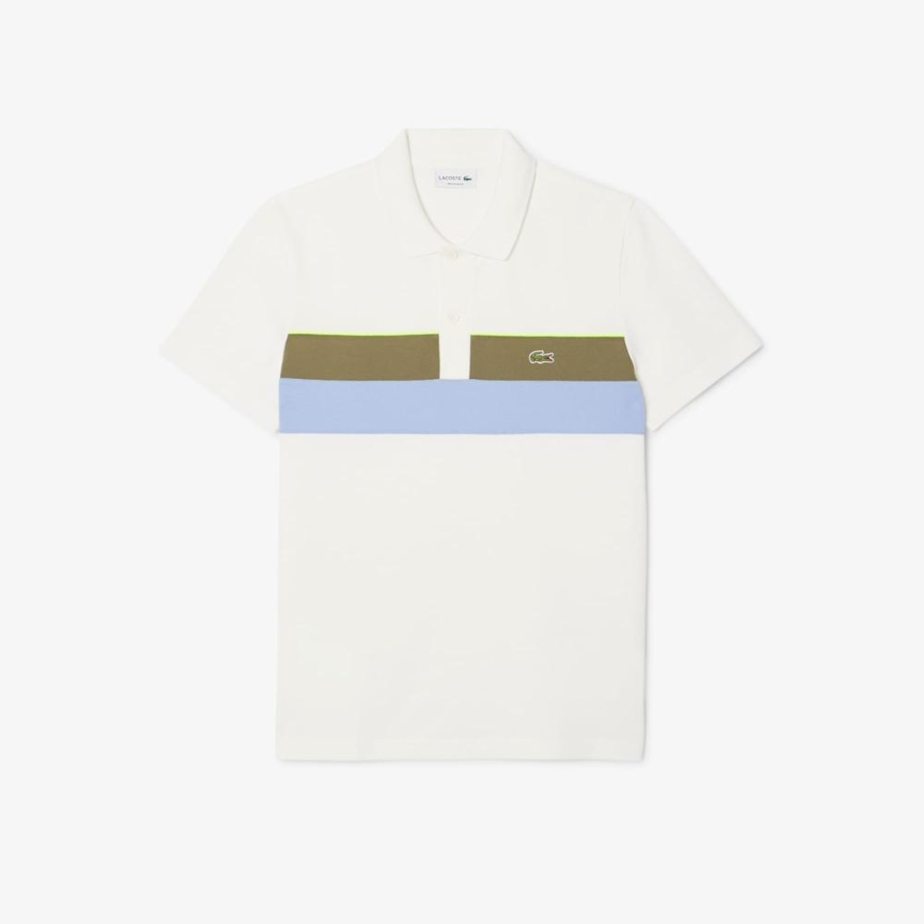 Camiseta Polo Lacoste em Mini-Piqué de Algodão com Stretch