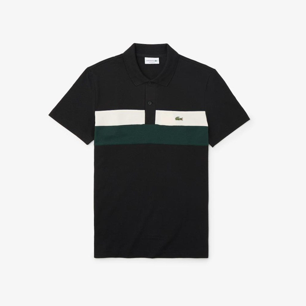 Camiseta Polo Lacoste em Mini-Piqué de Algodão com Stretch