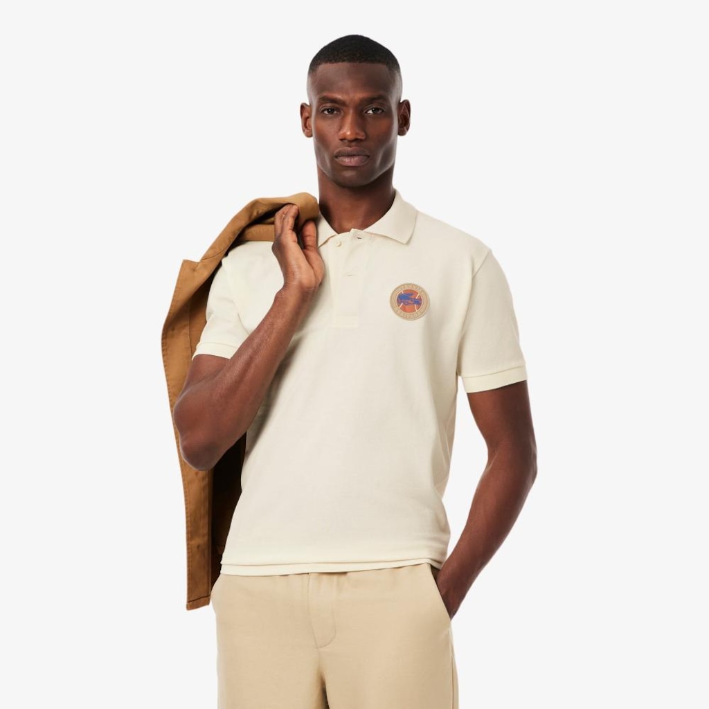 Camiseta Polo com emblema Mini-Piqué com Caimento Clássico Lacoste Masculina