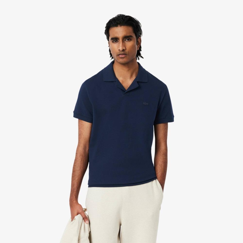 Camsieta Polo Lacoste Paris Open Neck – Gola Polo sem Botões Classic Fit