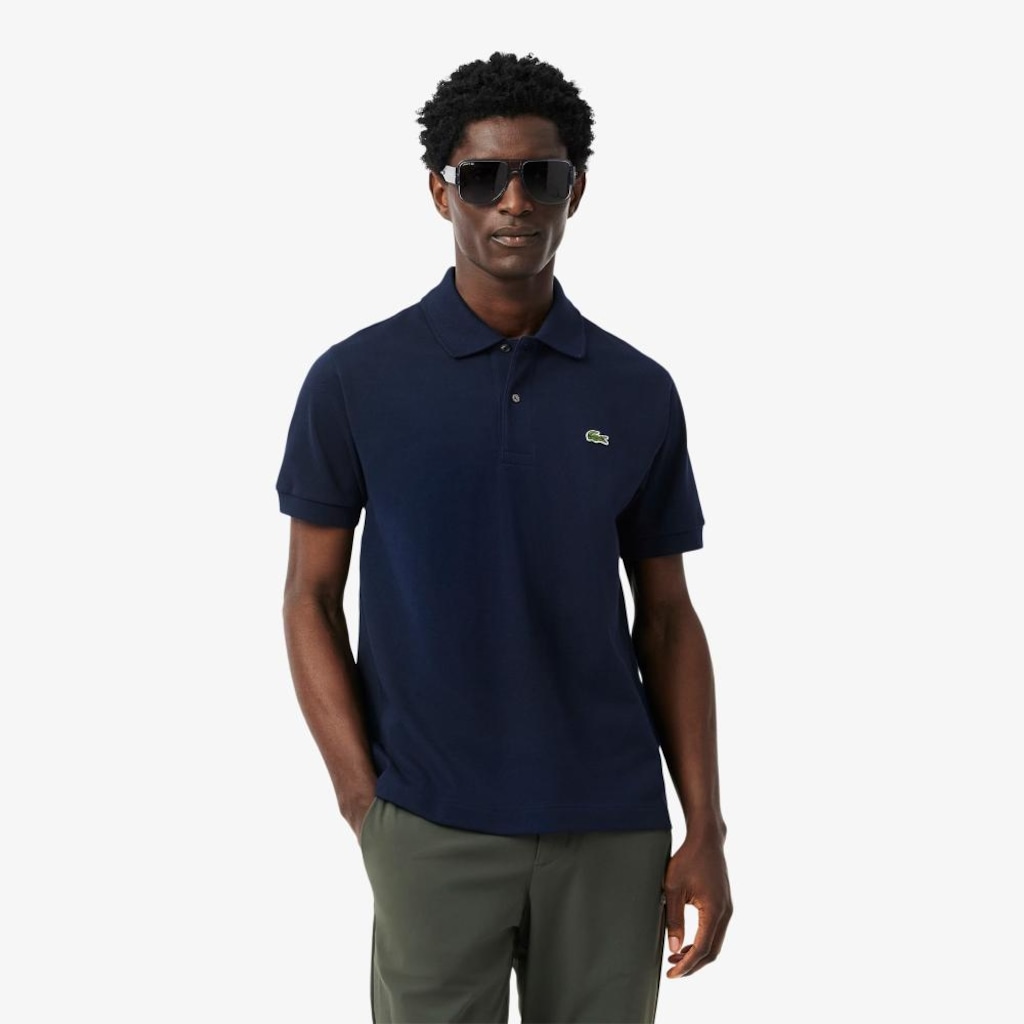 Camiseta Polo Clássico Fit L.12.12 em Piqué Pesado Lacoste Masculina
